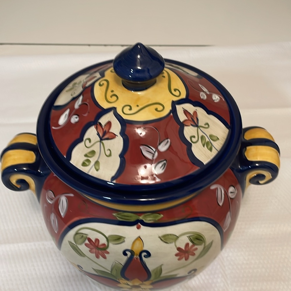 Vintage Pier 1 Vallarta Cookie Jar with lid. - Picture 5 of 9